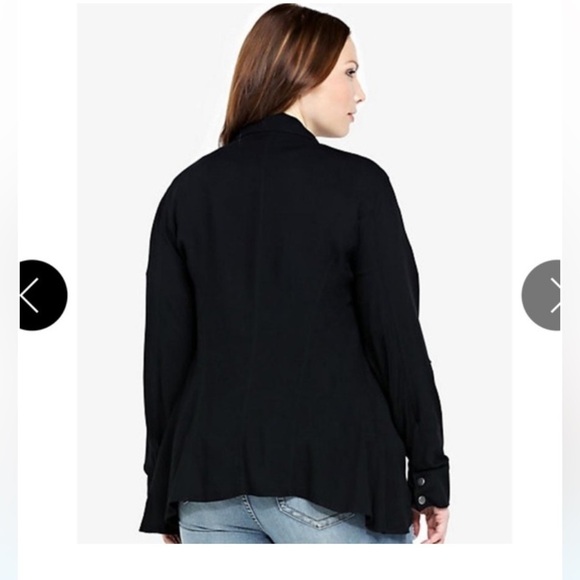 Torrid black jacket blazer zip up moto style studded 3X - Picture 3 of 12